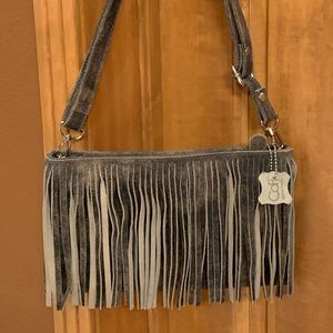 BRAND NEW - Cofi Fringe Clutch - All Leather